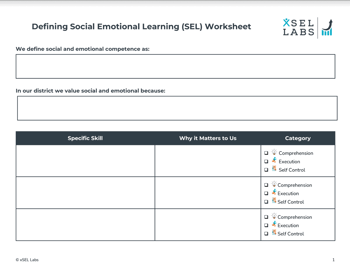 Defining SEL Worksheet